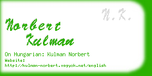 norbert kulman business card